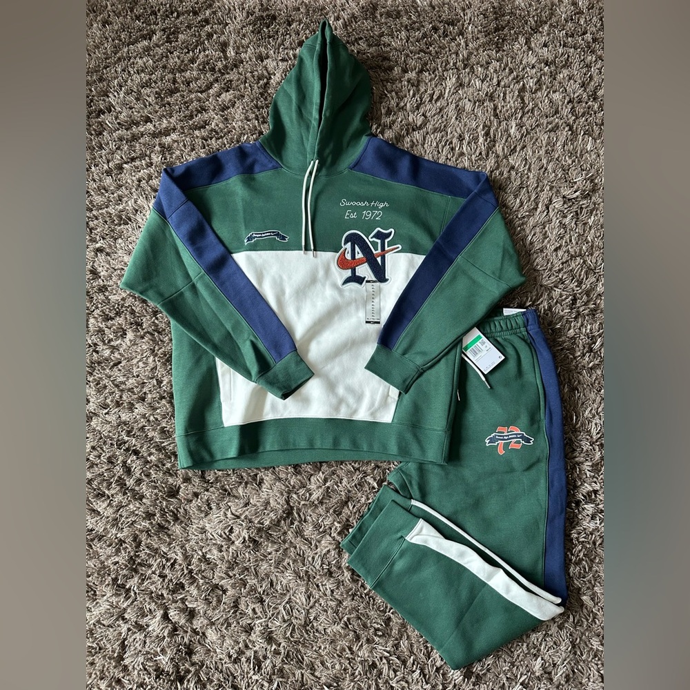 Nike Sportswear Club Fleece Hoodie & Swoosh High Jogger  Sz. XL FQ6156/7 - 323